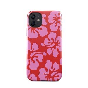 Burga Red and Pink Floral iPhone 12 phone Case
